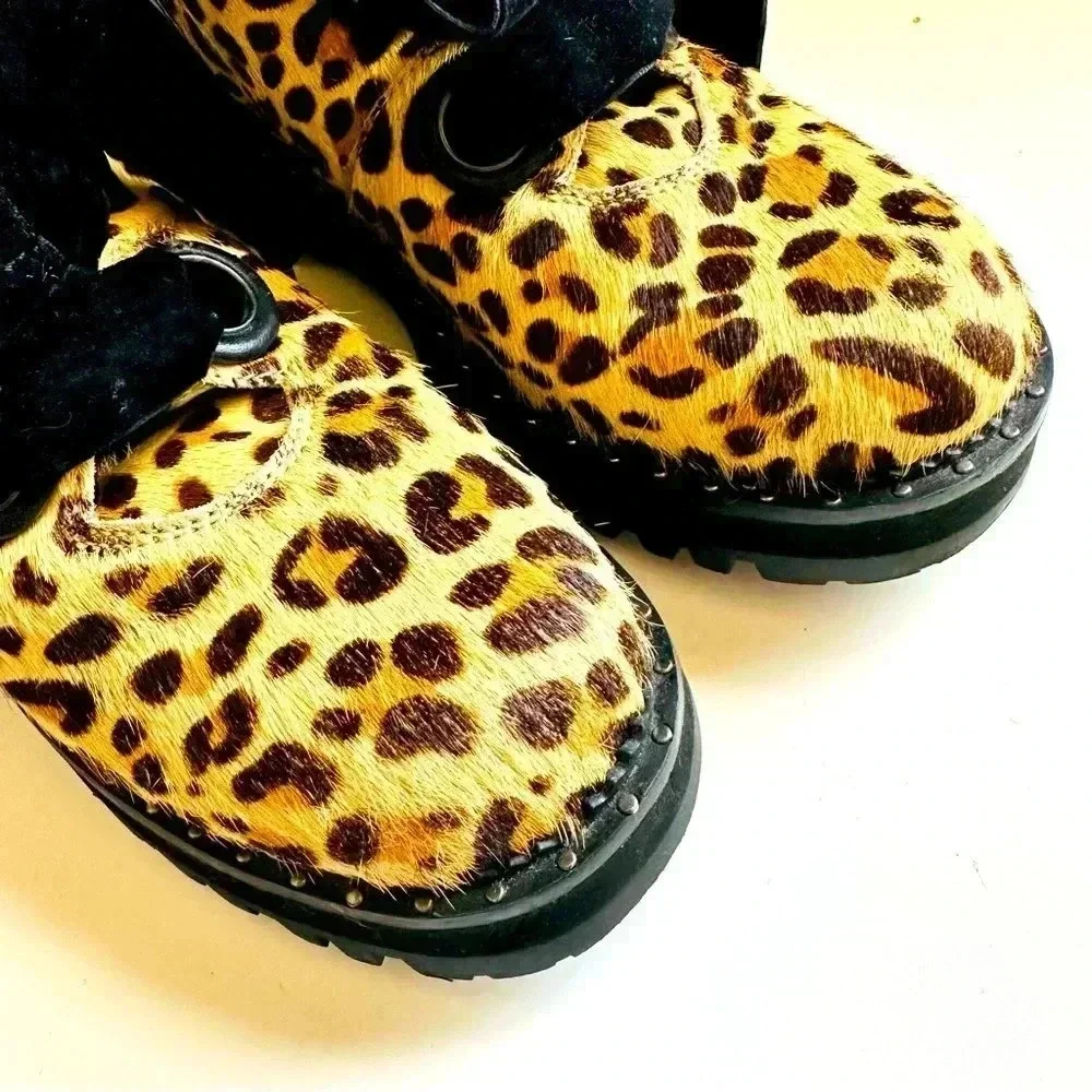 Liu.Jo Cowhide Leather Leopard Ankle Boots